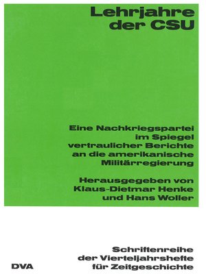 cover image of Lehrjahre der CSU